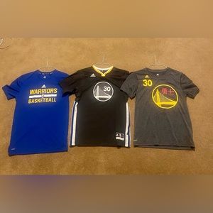 Set of three Warriors basketball Steph Curry Shirts